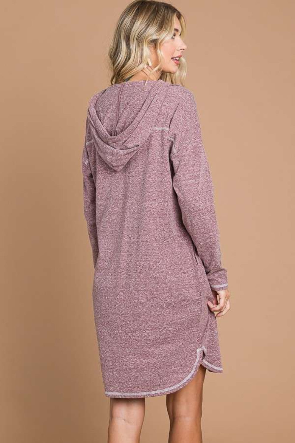 Hooded Long Sleeve Sweater Dress
